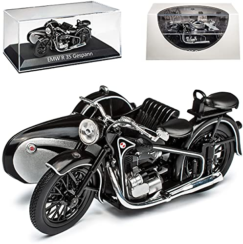 IXO Ohne Verpackung EMW R35 Gespann mit Seitenwagen Schwarz 1945-1955 1/24 Atlas Modell Motorrad