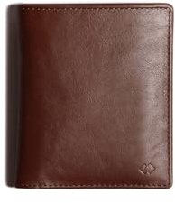 Harber London Leder-Bifold Geldbörse mit RFID-Schutz, dunkelbraun, 8.5x10.3 cm, Minimalistisch