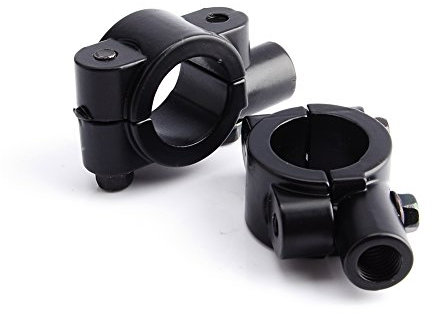 Soporte para espejo, 2 piezas de aluminio para manillar, soporte para espejo, 10 mm, 7/8 , abrazadera negra universal para motocicletas, veh¨ªculos todo terreno, veh¨ªculos todoterreno