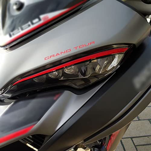 Resin Bike Aufkleber für Motorrad Kompatibel mit Ducati Multistrada Grand Tour 1260 S 2018-2020. Scheinwerferlid-Schutz vor Stößen und Kratzern. 3D-Harzklebstoff - Stickers - Made in Italy