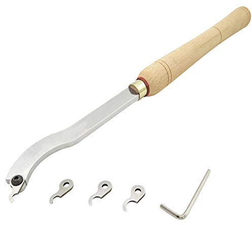 Woodturning Chisel Set, Ring Wooden Handle Parting Tool, Woodworking Lathe Chisel Set with 3Kinds of End for Making Bracelets, Ring, Curtain Rings and Wheels