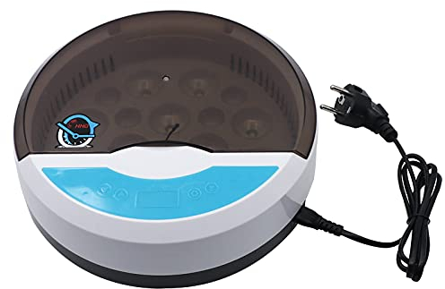 Eierbrutkasten, 9 Eier Geflügelbrutkasten mit Feuchtigkeits- und Temperaturregelung, LED-Kerze und Display, Mini-Hühnerbrutkasten für Küken, Wachtel, Ente, Gans, Vogel, Truthahn, Eier