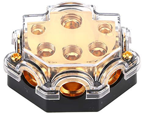 Qiilu Power Distribution Block, Power Distribution Block 1 in 5 Ways Out Ground Cable Splitter Distributor for Auto Car Boat