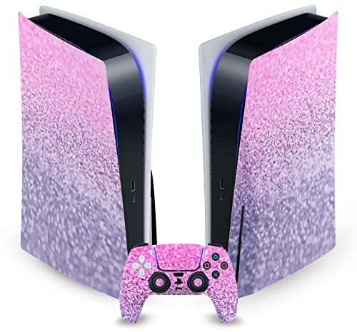 Head Case Designs Officially Licensed Monika Strigel Lavender Pink Art Mix Vinyl Faceplate Sticker Gaming Skin Decal Compatible With Sony PlayStation 5 PS5 Disc Edition Console & DualSense Controller