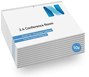 SCHILDER Systeme 10 STK. MODOplex Büroschild | Silber eloxiert inkl. Abdeckscheibe | 149x108mm | 2mm Acrylglas | einfache Klebemontage | gesicherter Einleger | werkzeugloser Textwechsel | Türschild