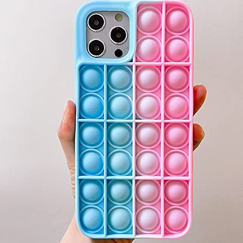 Pop it Hülle für iPhone 12 Pro Max (Blau-Rosa Regenbogen)
