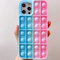 Pop it Hülle für iPhone 12 Pro Max (Blau-Rosa Regenbogen)