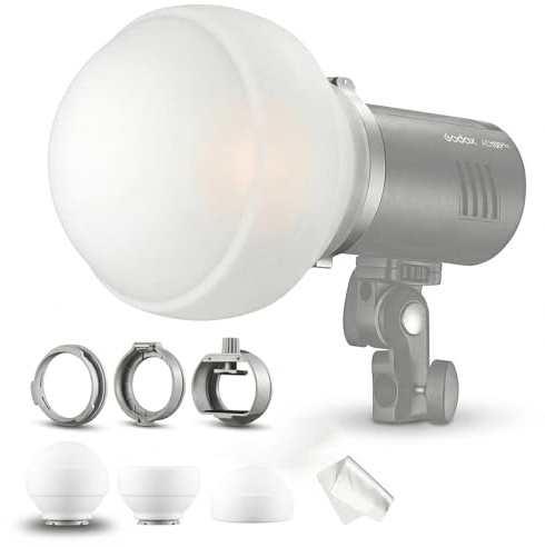 Godox ML-CD15 Soft Dome Diffuser Kit mit 3 Adaptern, für Godox V100 V1 Pro | AD200Pro II, AD100Pro, AD300Pro, AD400Pro, V860III, ML30, ML30Bi, ML100Bi, ML100R, ML60Bi, ML60IIBi und mehr