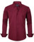 J.VER Men's Long Sleeve Dress Shirt Regular Fit Solid Business Casual Formal Shirt Button Down Wedding Work Stretch Non Iron Burgundy Red L