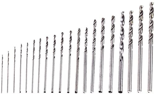 20 Pcs Twist Drill Bits Set Mini Micro Hand High Speed Steel Twist Drills 0.3-1.6mm Spiral Drilling Bit