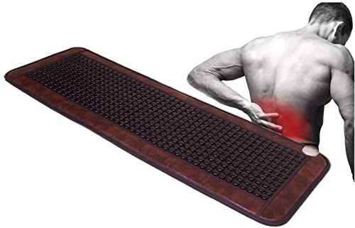 REHOOF Far Infrared Jade Amethyst Heat Stone Mat for Back Pain, Jade Tourmaline Far Infrared Heating Pad, Adjustable Temperature for Back Pain