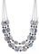 FULU AUTUMN Collier de Perles en Coquillage pour Femme Collier de Chaîne Argentée en Couches Bohème Bijoux de Mode pour Femme Cadeau pour Maman(Black)
