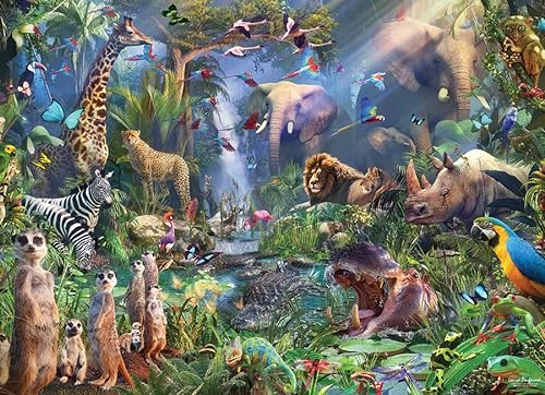Cobble Hill 1000 Piece Puzzle - Into The Jungle - Sample Poster Included