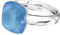 925 Sterling Silber 44 farben Ringe für Damen Verstellbarer mit Marken Kristalle, Glänzend Cubic Zirkonia Ring Fingerring Kommt in Schmuck Geschenk Box (Azure Blue)