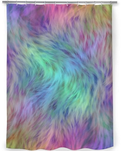 Chenbing Art Duschvorhang aus Polyester 90x190cm Regenbogen Bunte Anti-Schimmel Stoff Badevorhang Waschbar Wasserdicht Abstrakt Ombré Duschvorhänge für Badezimmer Badewanne mit 12 Duschvorhängeringen