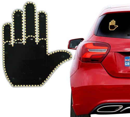 Middle Finger Car LED Light, Funny Gesture Light for Back Window, Vehicle Gadgets with Remote Control, Novelty and Funny Car Accessories for Men and Women