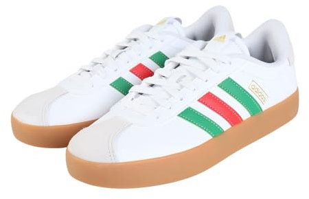 adidas Vl Court 3.0 Shoes Herren Schuhe, Cloud White Green Red, 42 2/3 EU