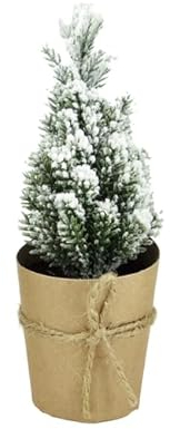 ZauberDeko Tannenbaum Deko Kunsttanne Mini im Topf Kunstschnee Glitzer Weihnachtsdeko 17cm, Form:D