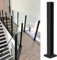 Balustradenpfosten aus Glas, schwarz, 65 cm, oberes Glasgeländersystem mit Zapfenschlitzen für Deck, Stufen, Balkon, Pool, Garten, Terrassentreppe – Edelstahl quadratisch