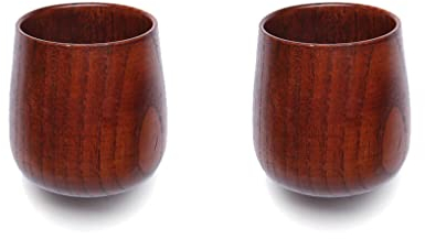 susiodeu 2Pcs Wooden Mug Coffee Tea Milk Water Mugs Breakfast Container Cup Handle Restaurant Cups Teacups Supplies Gift, Cup with Feet