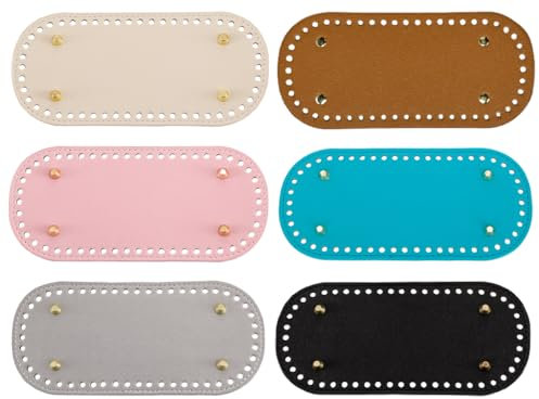 Abiyou 6 Stück Tasche Taschenboden,22x10cm Taschenboden zum Häkeln Leder,6 Farbe Handgewebte Tasche Pad,für Rucksäcke,Schultertaschen,Handtaschen,Strohstandtaschen,Eimertaschen