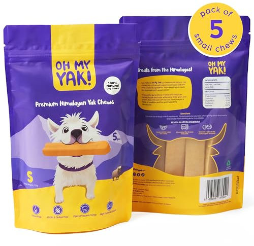Oh My Yak Premium Yak Chews for Dogs Small (Pack of 5) 175g, Dog Chews Long Lasting Natural, Yak Milk Dental sticks, Natural Dog Chews, Long Lasting Dog Chew, Yak Milk Dog Chew, Puppy Chews