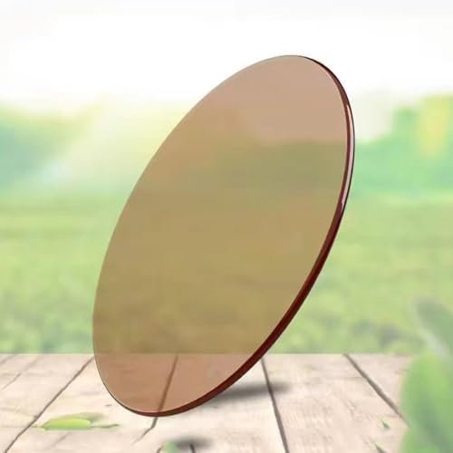 QSPNVFB 50cm Braun Glasplatte Runde Tischplatte Glasscheibe, Großer Gehärtetem Glas Für Esstisch, Servierteller Runde Glass Panel Table Top Schwarz(Brown,90cm(36inch))