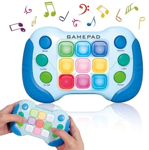 Forhome Handheld Spielkonsole, Push Pop Handheld Spiel, Schnelle Puzzle-Spielmaschine mit 5 Modi, Geschenk für Jungen, Mädchen, Teenager (Blau)