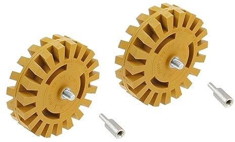 KONTONTY 2sets Professional Car Glue Removal Wheels Decal Remover Auxiliary Tool for Electric Drill Rubber Grinding Wheel Accessory