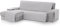 Textil-home MALU Chaise Longue Sofa Bezug, Schutz für Linke Arm Gesteppte Sofas - sofaueberwurf L Form - Größe -240cm. Farbe Hellgrau (Vorderansicht)