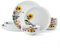 Mikasa Garden of Petals Bone China Lightweight Chip Resistant 12 Piece Dinnerware Set, Service for 4, White
