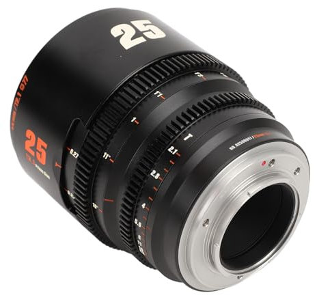 Objectif Cinéma à Monture FX, Objectif Cinéma T2.1 25 Mm APS C FX Mount 260 Degrés, Mise au Point Ultra Longue, Grande Ouverture, Objectif Cinéma à Mise au Point Manuelle pour X