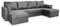 Masseno Ecksofa NAKO M mit Schlaffunktion U-Form, Sofa mit Bettkasten, Wohnzimmersofa, Couch, Soffa, Bettsofa, Couchgarnitur- Grau, Monolith 85