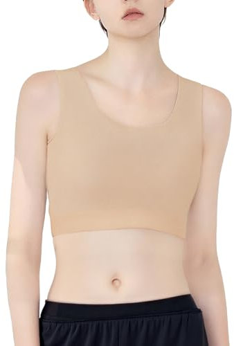 Fiohiros Brustbinder für Transgender FTM Elastisches Band Rundhalsausschnitt Kompressions-BH Tank Top, hautfarben, 4XL