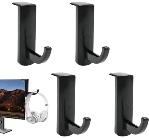 XINXINGDINGSHENG 4 PCS Headphone Hangers Strong Adhesive Stick-on Headset Hanger Holder Self-Adhesive Universal Headphone Holders for Internet Café Home Office Desk