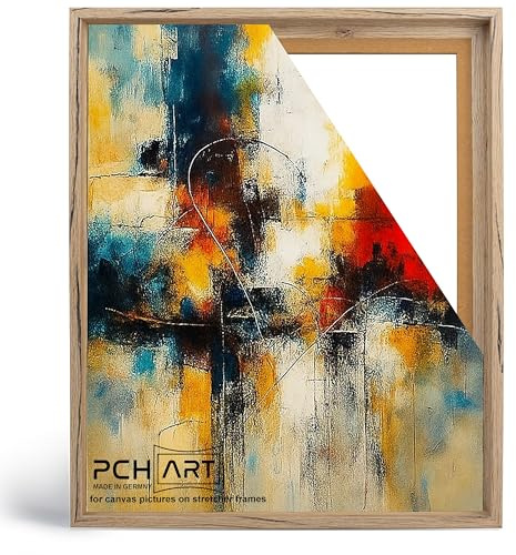 PCH[art] Schattenfugenrahmen in Eiche schwarz gemasert Optik | für Leinwandbilder auf Keilrahmen|Größe: 60x80 cm| Rahmen ohne Glas und Rückwand