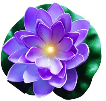 Nexoria LED Schwimmende Lotuslichter, Blumen Solar Lotusblüte Seerosen Künstliche Lotusblüte Schwimmende Blumen Pool Beleuchtung Solar Teichlichter Poollichter für Garten Hof (A)