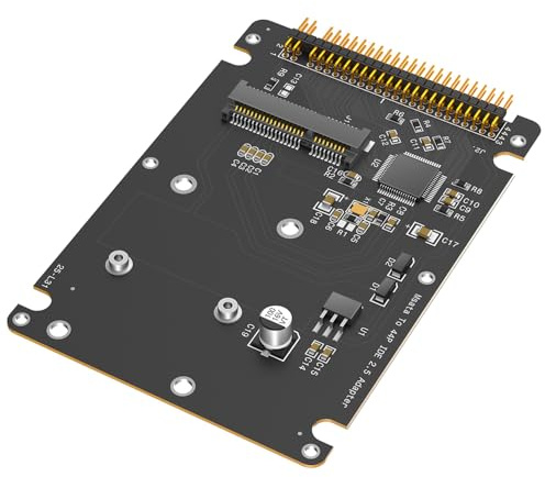 MSATA to 44 Pin IDE Adapter, Support Half Size and Full Size mSATA SSD, Compatible with 2.5 ID, (Black)