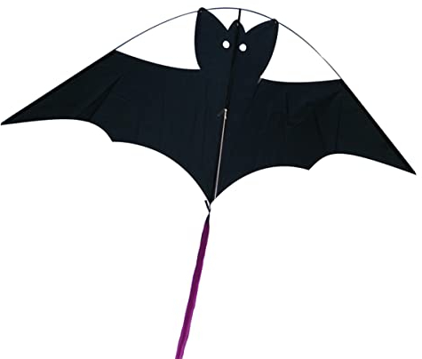 CIM Einleiner-Drachen - Little Bat Black - für Kinder ab 3 Jahren - Abmessung: 63x30cm - inkl. 60m Drachenschnur und Langer Drachenschwanz