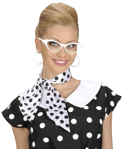 W WIDMANN MILANO Party Fashion - Halstuch 50er Jahre Fashion, aus Satin, Retro, Accessoire, Kostüm, Karneval, Mottoparty