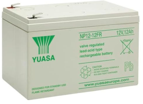 Yuasa NP12-12FR Batterie au Plomb Rechargeable 12 V, Alarme de Secours UPS et Batterie d'urgence (Lot de 1)