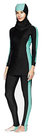 YEESAM New - Full Cover Bescheidene Badebekleidung Modest Muslim Swimwear Beachwear Burkini für muslimische Frauen (L, abnehmbare Hijab)
