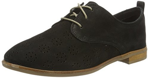 Clarks Alania Posey, Zapatos de Cordones Derby Mujer, Negro (Black Nubuck), 37.5 EU
