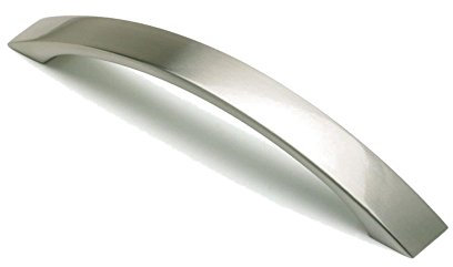 FITTINGSCO Brushed Nickel Strap Kitchen & Bedroom Cabinet Door Bow Handle 160mm