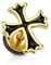 Tapsi´s Coolbodyart® Fake Plug Ohrstecker Edelstahl Chirurgenstahl 316L Eisernes Kreuz Schwarz Gold