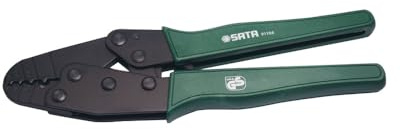 SATA Aderendhülsenzange für nicht isolierte Verbindungen Heavy Duty, 228 mm ST91106ST, Einstellbarer Verriegelungsmechanismus der durch das Pressen/Lösen des Griffs leicht zu bedienen ist