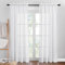 PONY DANCE Vorhang Leinenoptik Wohnzimmer - 2 Stücke H 213 x B 132 cm Voile Gardinen Weiss Halbtransparent Leinenoptik Vorhänge mit Stangedurchzug für Wohnzimmer