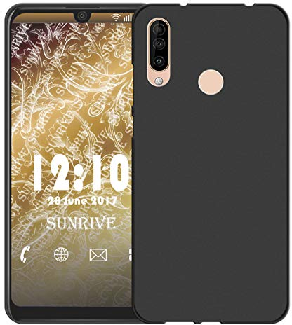 Sunrive Für WIKO View 3 PRO Hülle Silikon, Handyhülle matt Schutzhülle Etui 3D Case Backcover für WIKO View 3 PRO(W1 schwarz) MEHRWEG+Gratis Universal Eingabestift