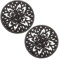 Sumnacon 2pcs Cast Iron Trivet Decorative Round Trivet Mat Hot Pot Holder Pads with Vintage Pattern