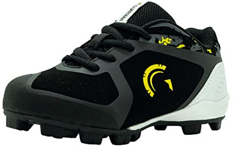 Guardian Baseball Baseball-Stollen für Jungen und Mädchen, Softball-Stollen für Jugendliche, Größe 40 bis 40, Schwarz / Volt, 5 US Big Kid